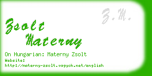 zsolt materny business card